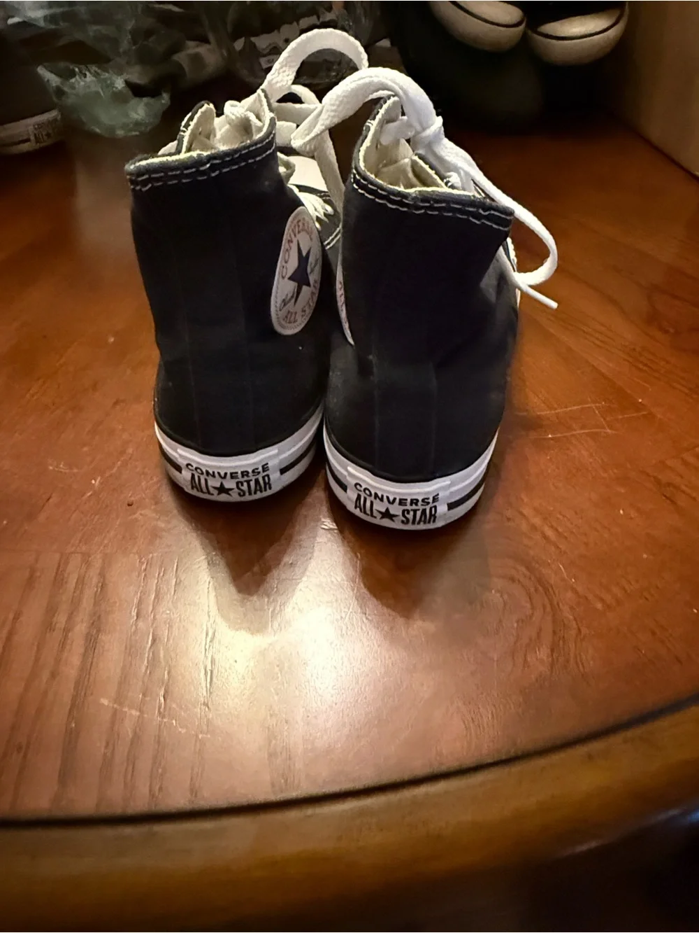 Converse Women’s Black and White High Top Sneakers - Picture 5 of 8